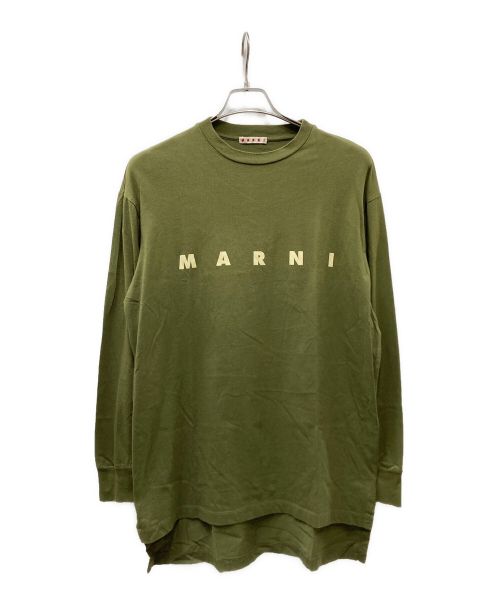 MARNI（マルニ）MARNI (マルニ) ロゴプリントカットソー オリーブ サイズ:38の古着・服飾アイテム