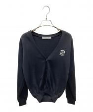 BORDERS at BALCONY (ボーダーズアットバルコニー) WOOLSILK TEAM CARDIGAN ブラック サイズ:SIZE 36