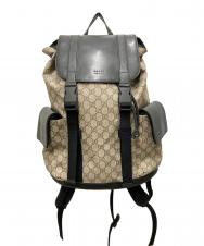 GUCCI (グッチ) GGスプリーム バックパック ベージュ×ブラック