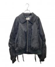 seyto (セイト) JACQUARD CUT OUT GATHER BLOUSON ギャザーブルゾン ブラック サイズ:2
