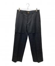 Vivienne Westwood man (ヴィヴィアン ウェストウッド マン) ウール切替スラックス ブラック サイズ:48