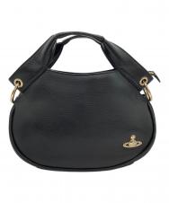 Vivienne Westwood (ヴィヴィアンウエストウッド) レザーハンドバッグ ブラック