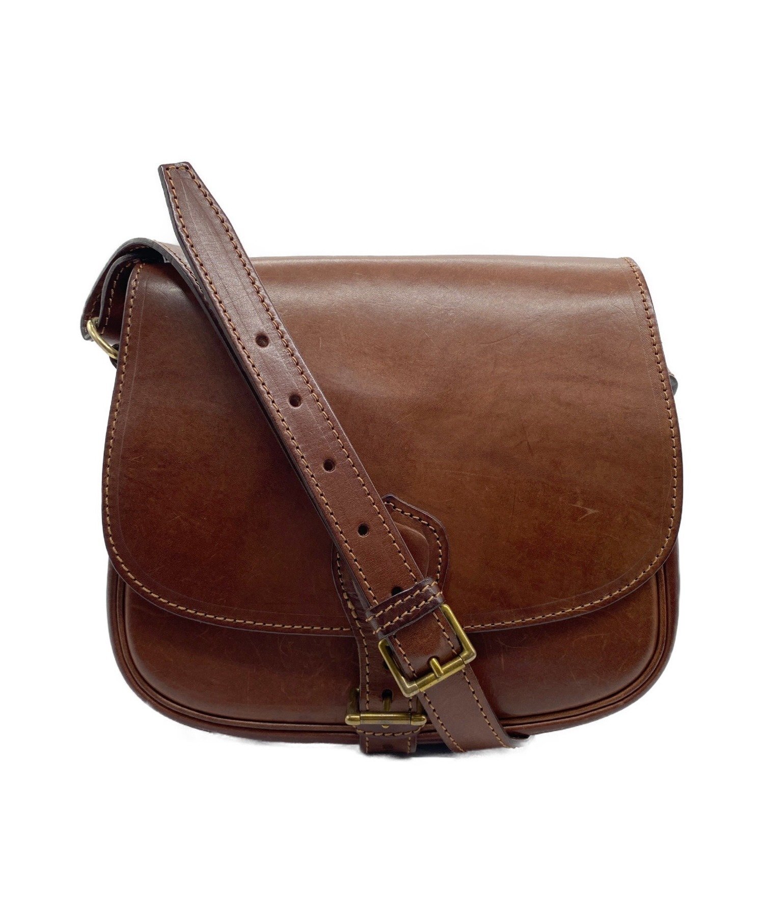 中古 古着通販 Alexandre Mareuil アレクサンドルマレイユ レザーショルダーバッグ ブラウン Leather Shoulder Bag フランス製 ブランド 古着通販 トレファク公式 Trefac Fashion