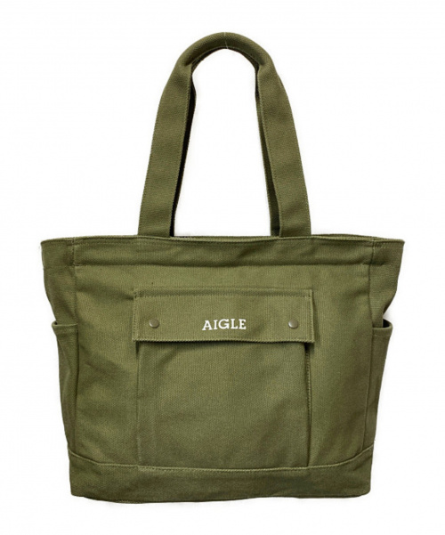 AIGLE（エーグル）AIGLE (エーグル) ボワルジャーディンコットントートバッグ カーキの古着・服飾アイテム