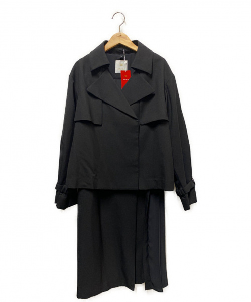 AMACA（アマカ）AMACA (アマカ) 21SSバックプリーツ3WAYトレンチコート ブラック サイズ:38 未使用品の古着・服飾アイテム