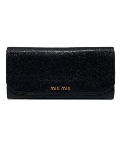MIU MIU（ミュウミュウ）MIU MIU (ミュウミュウ) マドラス 長財布 ブラックの古着・服飾アイテム