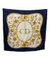 Christian Dior (クリスチャン ディオール) ヴィンテージシルクスカーフ ネイビー×ホワイト：4800円