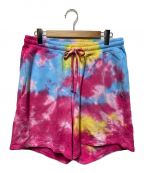 Lafayetteラファイエット）の古着「OUTLINE LOGO TIE DYED SWEAT SHORTS」｜ピンク×ブルー