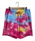 Lafayette（ラファイエット）の古着「OUTLINE LOGO TIE DYED SWEAT SHORTS」｜ピンク×ブルー