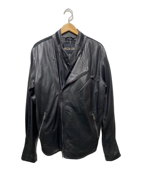 GIORGIO BRATO（ジョルジョブラッド）GIORGIO BRATO (ジョルジョブラッド) ラムレザージャケット ブラック サイズ:Lの古着・服飾アイテム