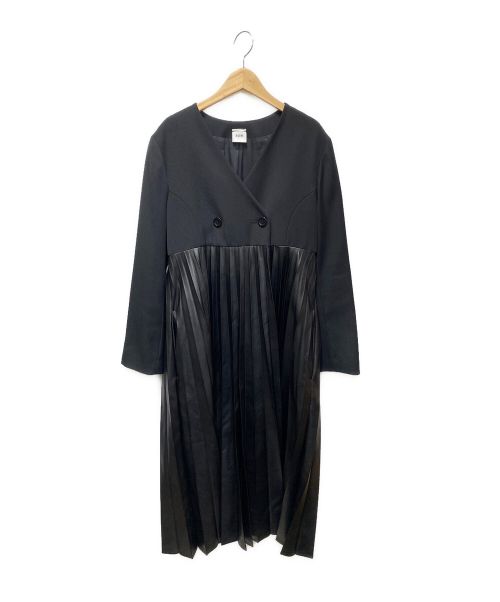 ELIN（エリン）ELIN (エリン) フェイクレザーコンビコート ブラック サイズ:38の古着・服飾アイテム