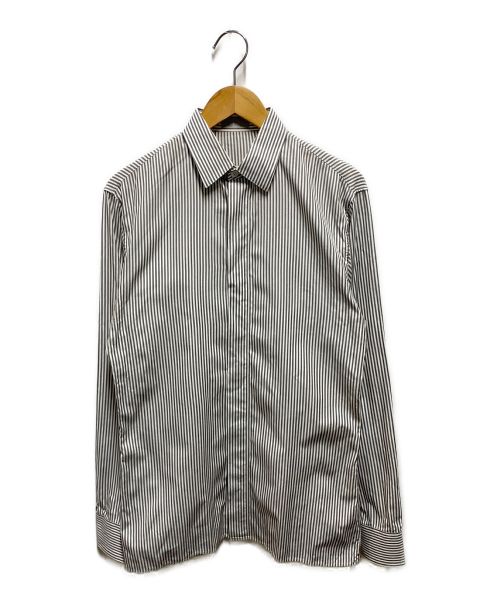 DIOR HOMME（ディオール オム）DIOR HOMME (ディオール オム) ストライプシャツ グレー×ホワイト サイズ:38の古着・服飾アイテム