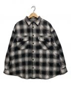 COOTIE PRODUCTIONSクーティープロダクツ）の古着「Ombre Check Quilting CPO Jacket」｜ホワイト×ブラック