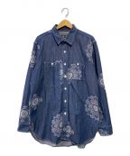 Engineered Garments）の古着「Work Shirt - Indigo Floral Crest Embroidery Denim」｜インディゴ
