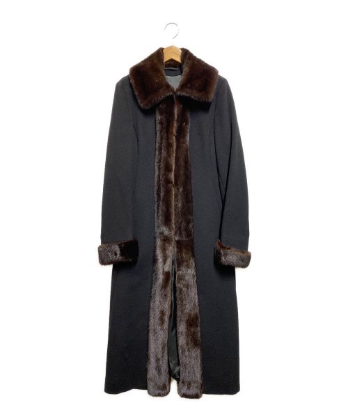 MaxMara（マックスマーラ）MaxMara (マックスマーラ) ミンクファーカシミヤコート ブラック サイズ:38の古着・服飾アイテム