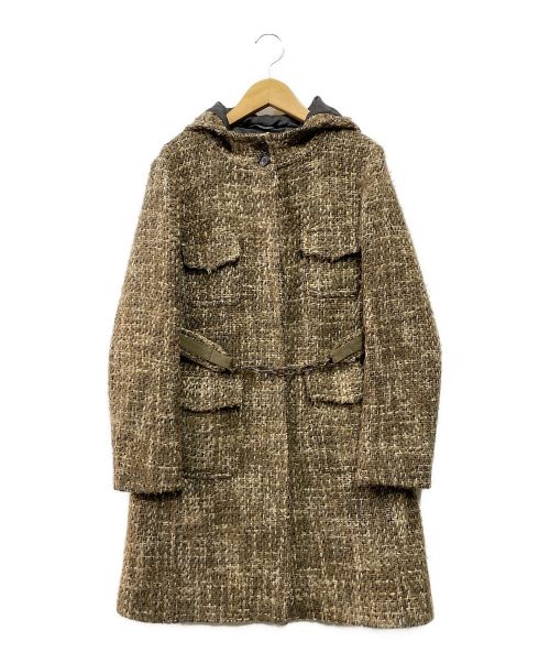 'S Max Mara（エスマックスマーラ）'S Max Mara (エスマックスマーラ) ベルト付きフーデッドコート ブラウン サイズ:40の古着・服飾アイテム