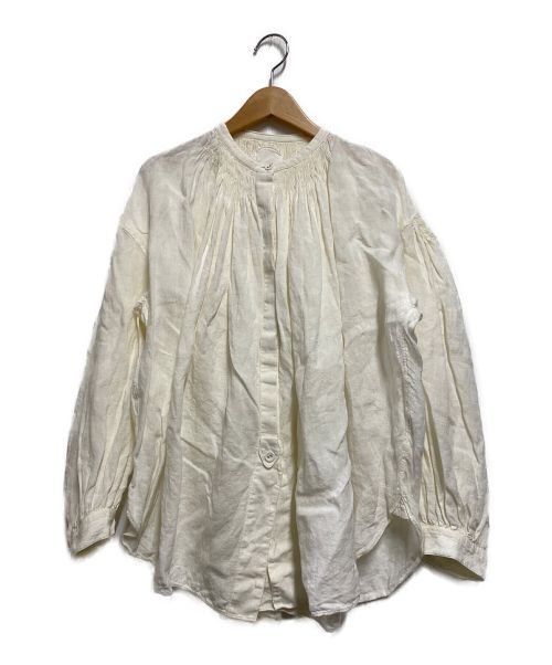 pheeta（フィータ）pheeta (フィータ) リネンタックボリューム袖ブラウス ホワイト サイズ:FREEの古着・服飾アイテム