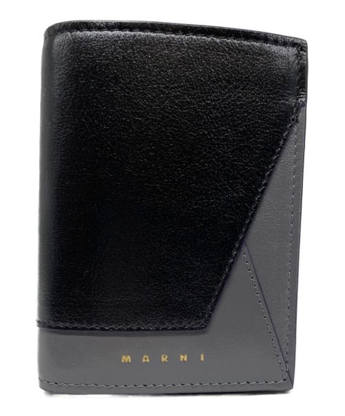 MARNI（マルニ）MARNI (マルニ) Bi-Fold Wallet ブラック×グレーの古着・服飾アイテム