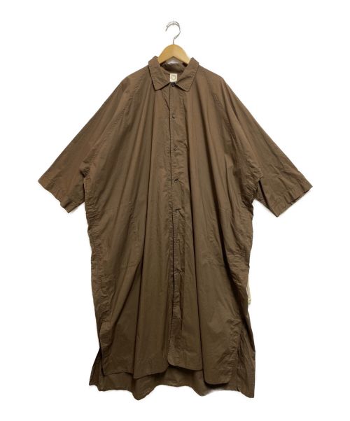 O project（オープロジェクト）O project (オープロジェクト) ワイドシャツロングコート ブラウン サイズ:Мの古着・服飾アイテム