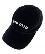 MIU MIUミュウミュウ）の古着「VELVET BASEBALL CAP」｜ブラック