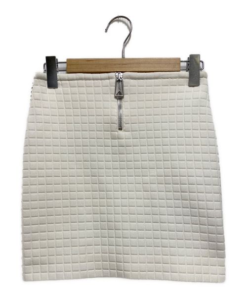 BOTTEGA VENETA（ボッテガベネタ）BOTTEGA VENETA (ボッテガベネタ) cotton textured fitted mini skirt ホワイト サイズ:34 未使用品の古着・服飾アイテム