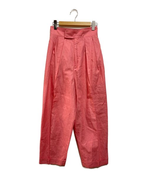 INSCRIRE（アンスクリア）INSCRIRE (アンスクリア) Linen Coating Pegtop Pants ピンク サイズ:38の古着・服飾アイテム