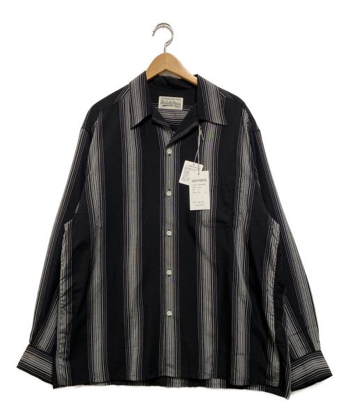 WACKO MARIA（ワコマリア）WACKO MARIA (ワコマリア) STRIPED OPEN COLLAR SHIRT ブラック サイズ:XLの古着・服飾アイテム