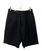 Graphpaperグラフペーパー）の古着「SELVAGE WOOL WIDE TUCK CHEF SHORT」｜ブラック