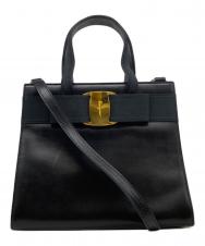 Salvatore Ferragamo (サルヴァトーレ フェラガモ) ヴァラリボンハンドバッグ ブラック