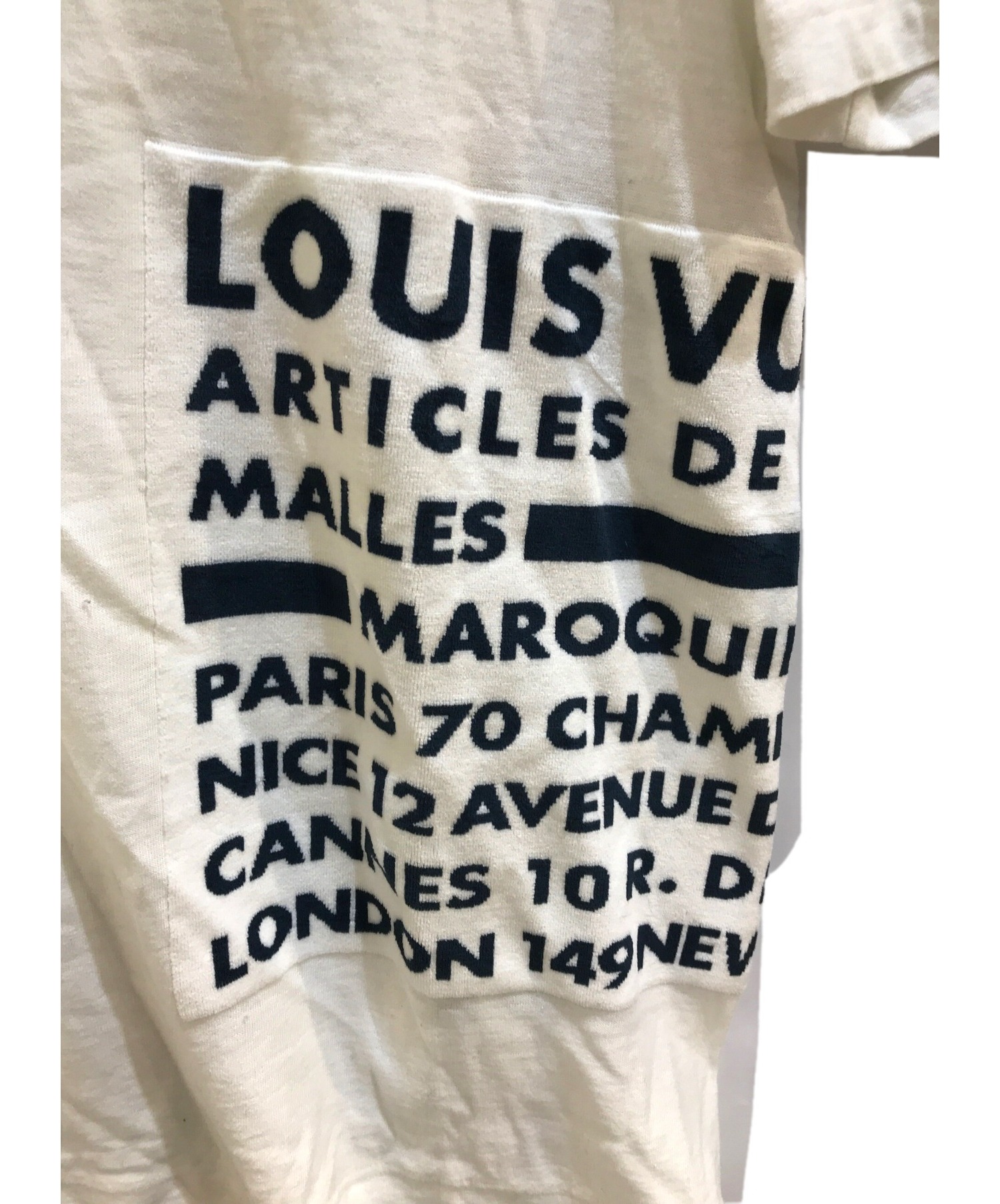 LOUIS VUITTON (ルイ ヴィトン) メッセージTシャツ ホワイト サイズ:S 16AW 「ARTICLES DE VOYAGE  MALLES」 キム・ジョーンズ監修