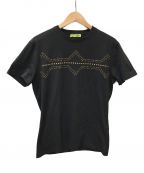 VERSACE JEANS COUTURE（ヴェルサーチ ジーンズクチュール）の古着「スタッズ装飾Tシャツ」｜ブラック