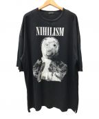 LAD MUSICIANラッドミュージシャン）の古着「NIHILISM SUPER BIG T-SHIRT / スーパービッグTシャツ」｜ブラック