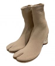 Maison Margiela (メゾンマルジェラ) ニット足袋ショートブーツ ベージュ サイズ:37 1/2
