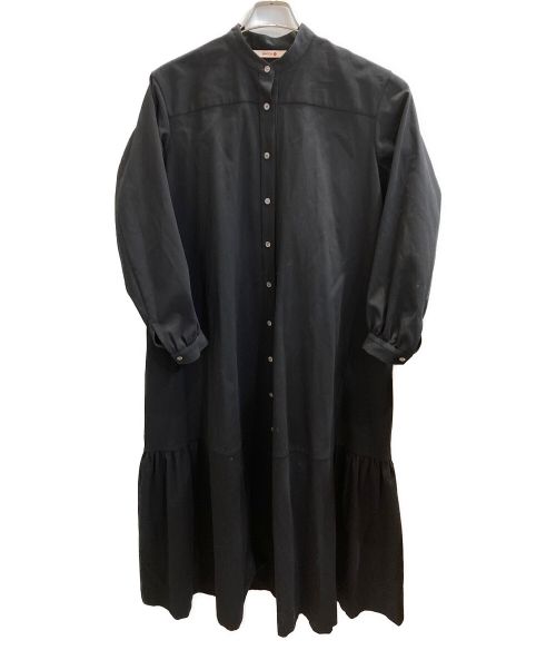 BACCA（バッカ）BACCA (バッカ) コットンピケ シャツドレス ブラック サイズ:34の古着・服飾アイテム