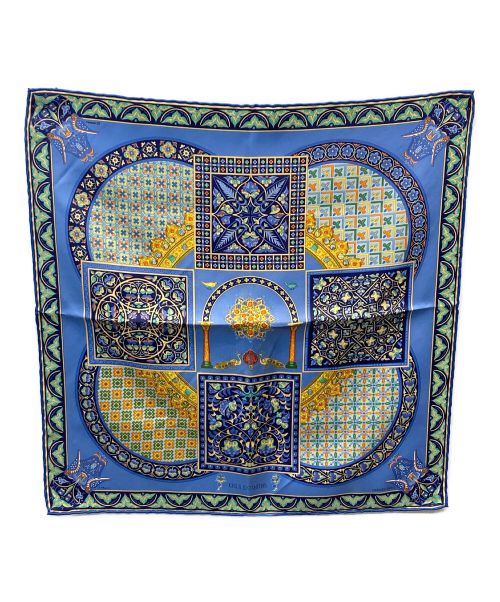 HERMES（エルメス）HERMES (エルメス) ciels byzantinsプチカレシルクスカーフ ブルーの古着・服飾アイテム