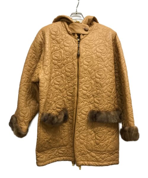 rufus（ルーファス）rufus (ルーファス) ローズキルティングラムナッパレザーコート ブラウン サイズ:44の古着・服飾アイテム
