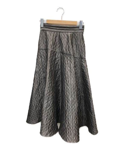 Snidel（スナイデル）Snidel (スナイデル) キルティングジャガードボリュームスカート シルバー サイズ:1の古着・服飾アイテム