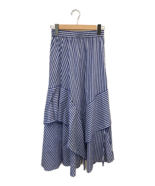 PLST（プラステ）PLST (プラステ) ラッフルタイプライタースカート ブルー サイズ:Mの古着・服飾アイテム