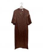 Mame Kurogouchiマメクロゴウチ）の古着「Wool V-Neck Dress」｜ブラウン