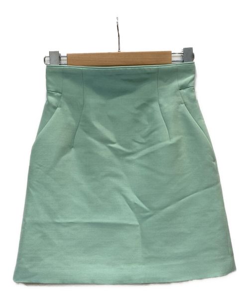 Mame Kurogouchi（マメクロゴウチ）mame kurogouchi (マメクロゴウチ) Silk Wool Double Cloth Mini Skirt ミントグリーン サイズ:1 未使用品の古着・服飾アイテム