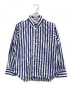 INDIVIDUALIZED SHIRTSインディビジュアライズドシャツ）の古着「ストライプシャツ」｜ホワイト×ブルー