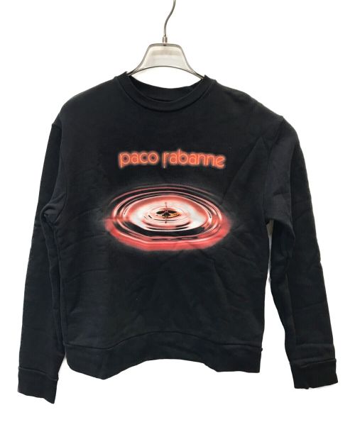 PACO RABANNE（パコラバンヌ）PACO RABANNE (パコラバンヌ) プリントスウェット ブラック サイズ:XSの古着・服飾アイテム