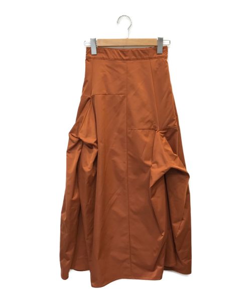 UN3D.（アンスリード）UN3D. (アンスリード) トライアングルタックスカート ブラウン サイズ:38の古着・服飾アイテム
