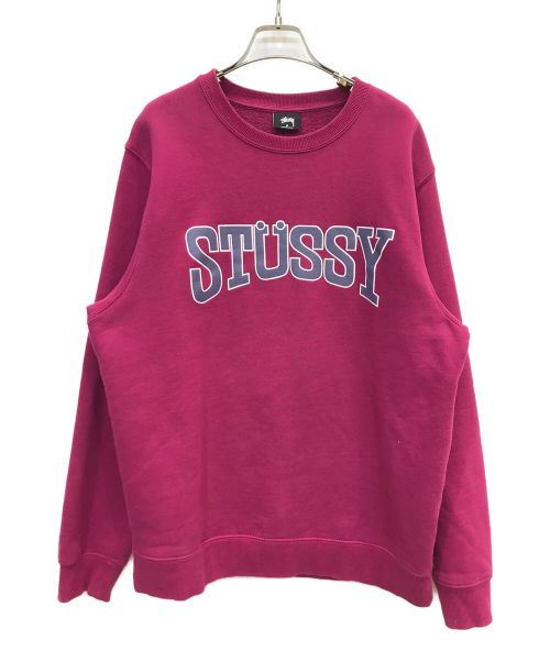 stussy（ステューシー）stussy (ステューシー) ロゴプリントスウェット パープル サイズ:Mの古着・服飾アイテム