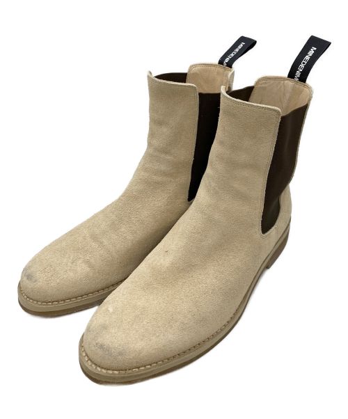MINEDENIM（マインデニム）MINEDENIM (マインデニム) Side Gore Boots Suede Leather ベージュ サイズ:41の古着・服飾アイテム
