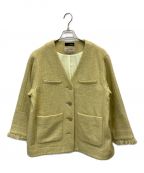 styling/スタイリング）の古着「ノーカラーツイードジャケット」｜黄緑
