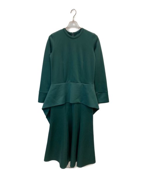 UN3D.（アンスリード）UN3D. (アンスリード) バックオープンペプラムワンピース グリーン サイズ:38の古着・服飾アイテム