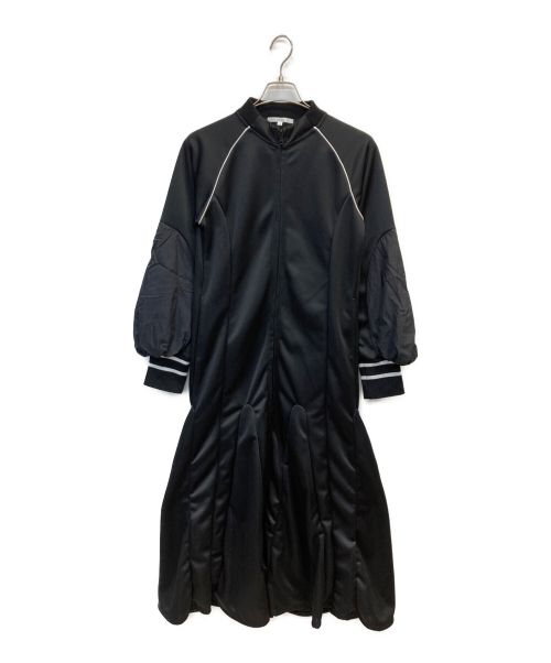 UN3D.（アンスリード）UN3D. (アンスリード) ウェーブラインジャージーワンピース ブラック サイズ:38の古着・服飾アイテム