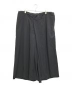 Yohji Yamamoto pour hommeヨウジヤマモト プールオム）の古着「Wool Gabardine Skirt pants」｜ブラック