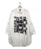 BLACK Scandal Yohji Yamamotoブラックスキャンダルヨウジヤマモト）の古着「プリントロングシャツ」｜ホワイト